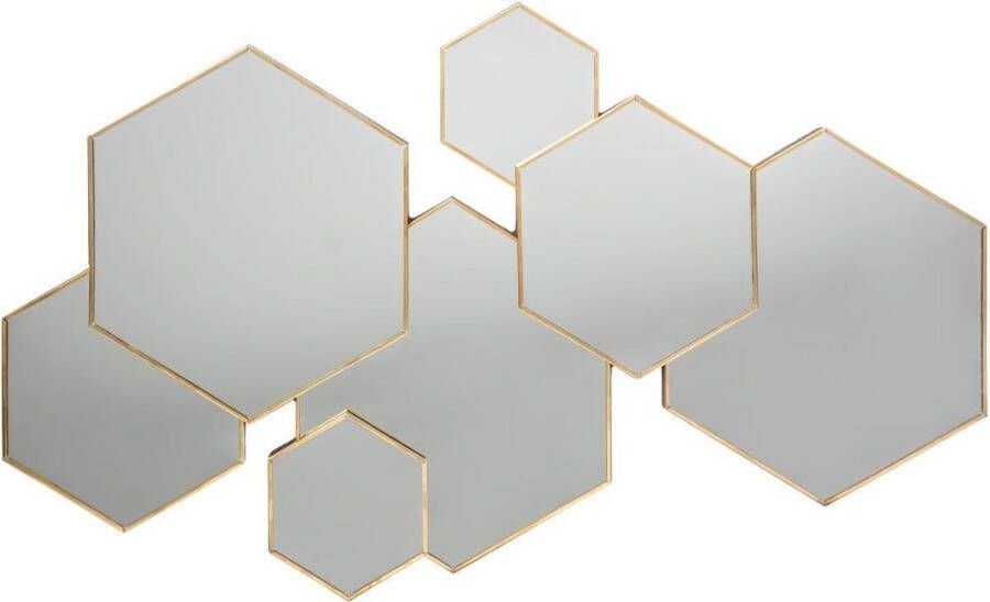 CASA DI ELTURO Wandspiegel Hexagon Goud