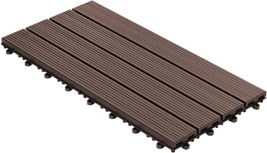 Casa pura Vlondertegel Terrastegel Tuintegel WPC Royal Donkerbruin 60 x 30 cm