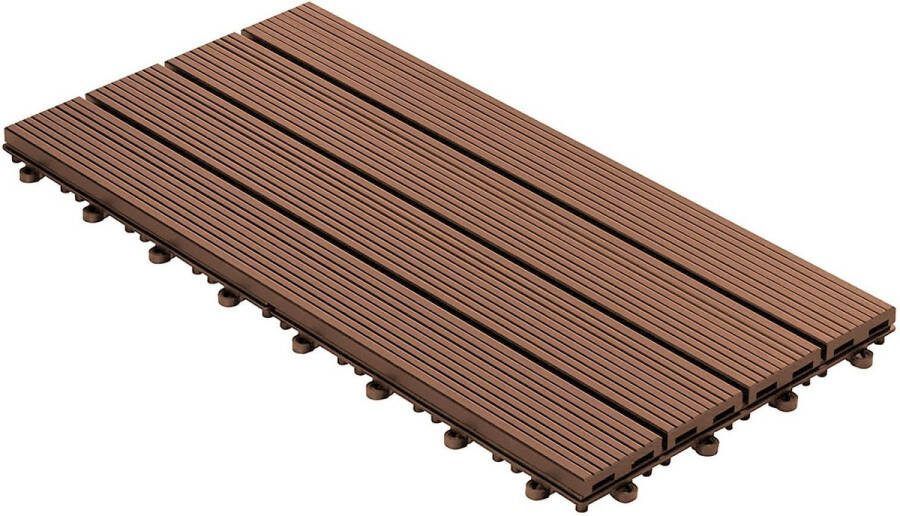 Casa pura Vlondertegel Terrastegel Tuintegel WPC Royal Lichtbruin 60 x 30 cm 6 Stuks