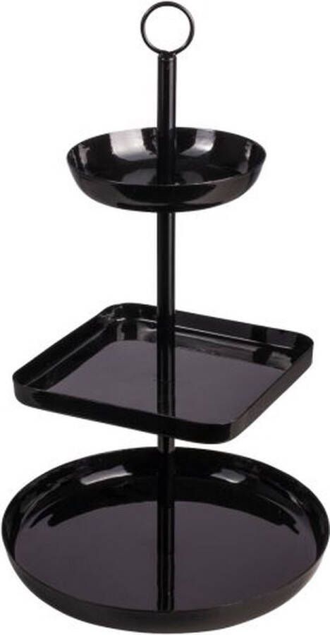 Cookinglife Gusta Etagere Serveertoren Zwart Metaal
