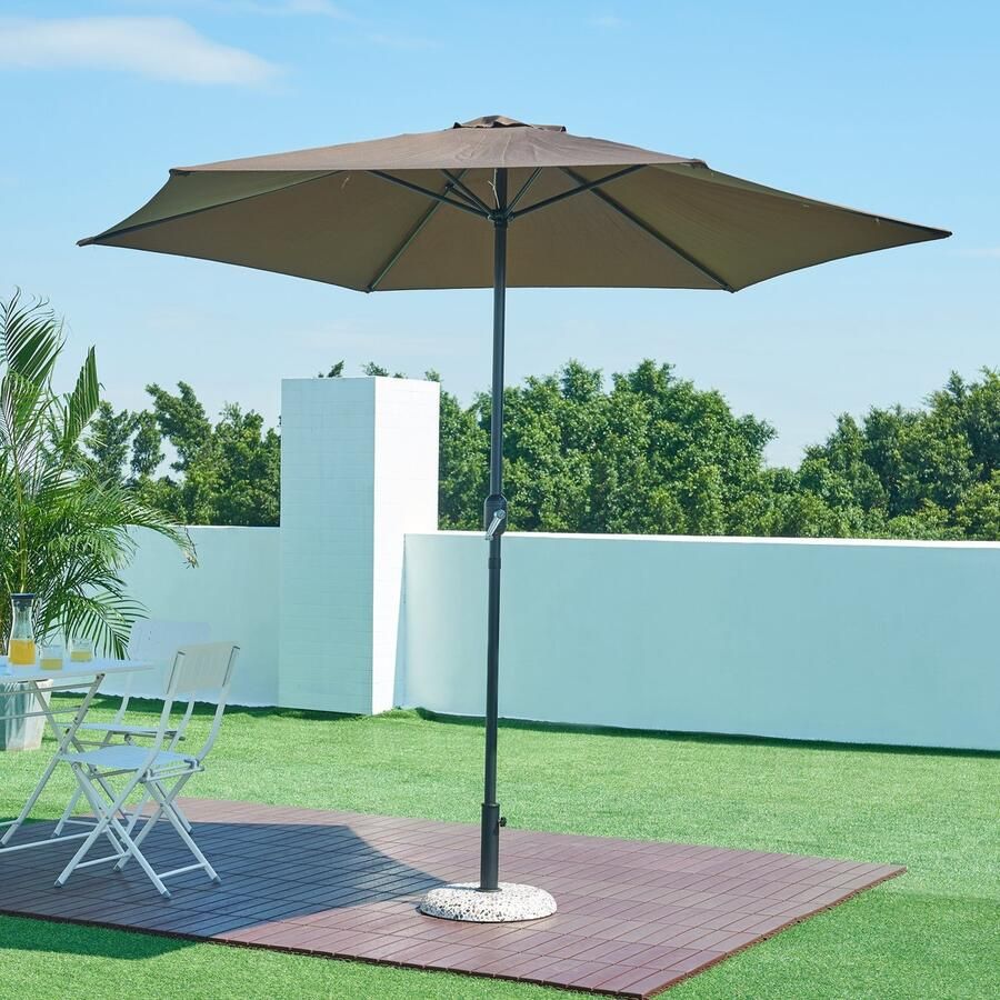Casa.pro Parasolvoet Bitritto parasolhouder beton rond Ø45x6 cm steenlook