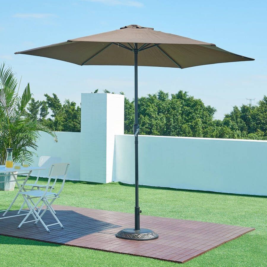 Casa.pro Parasolvoet Bisegna parasolhouder beton rond Ø50x7 cm bronskleurig