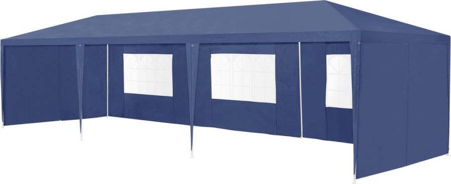 Casa.pro Paviljoen partytent met 8 zijwanden 9x3x2 55 m donkerblauw