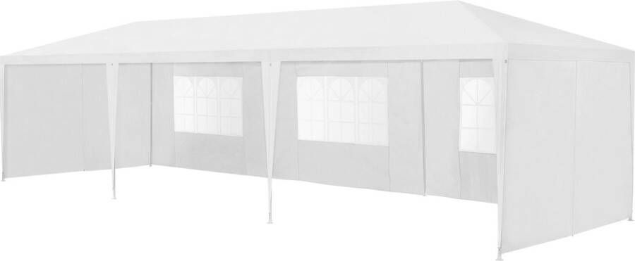 Casa.pro Paviljoen partytent met 8 zijwanden 9x3x2 55 m wit