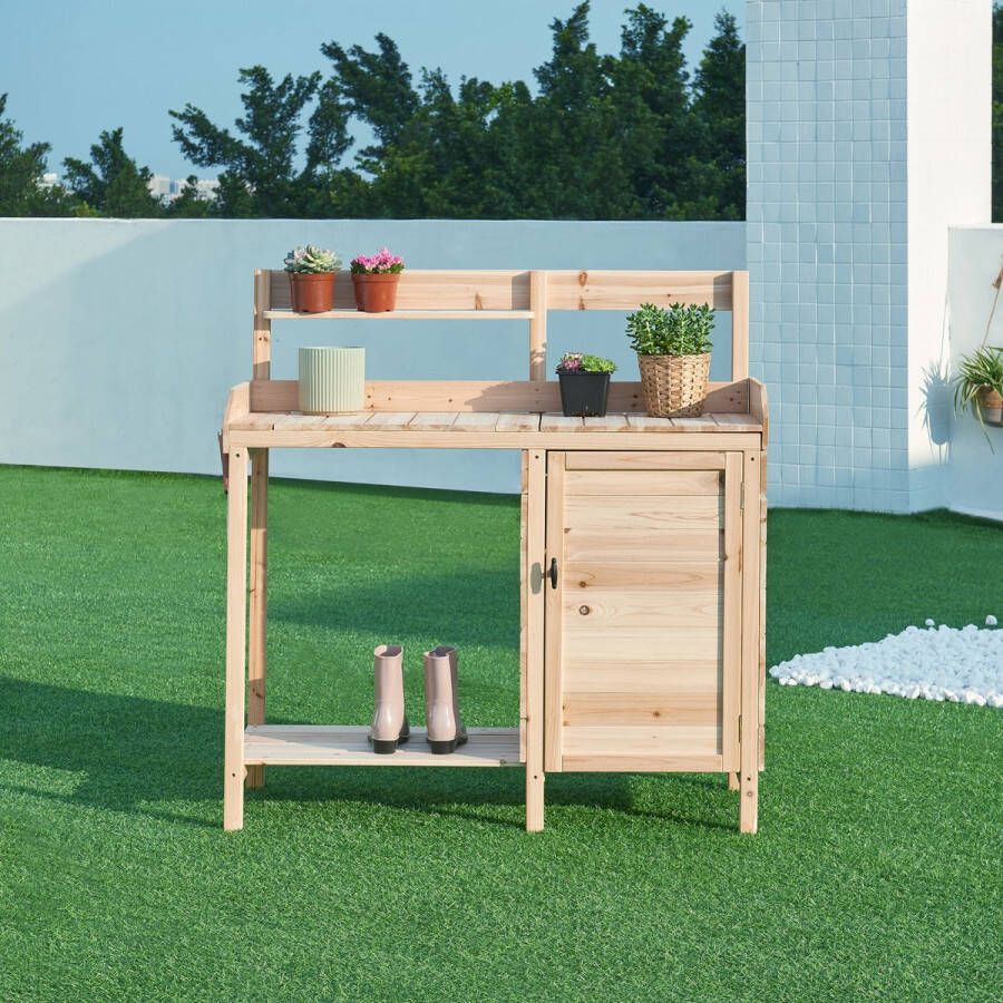 Casa.pro Tuinwerktafel Alessano oppottafel 110x107x46 cm naturel