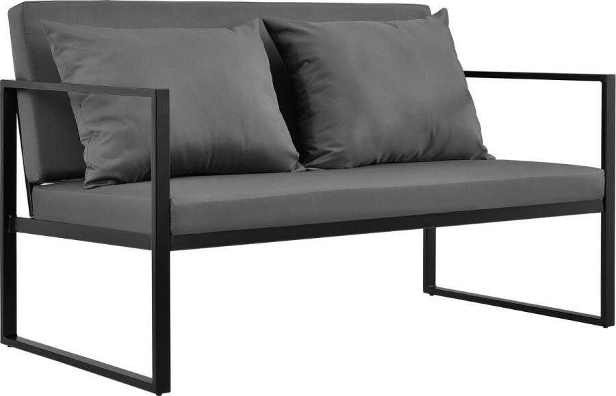 Casa.pro Tweepersoons tuinbank tuin tweezitsbank 70x114x60 cm zwart