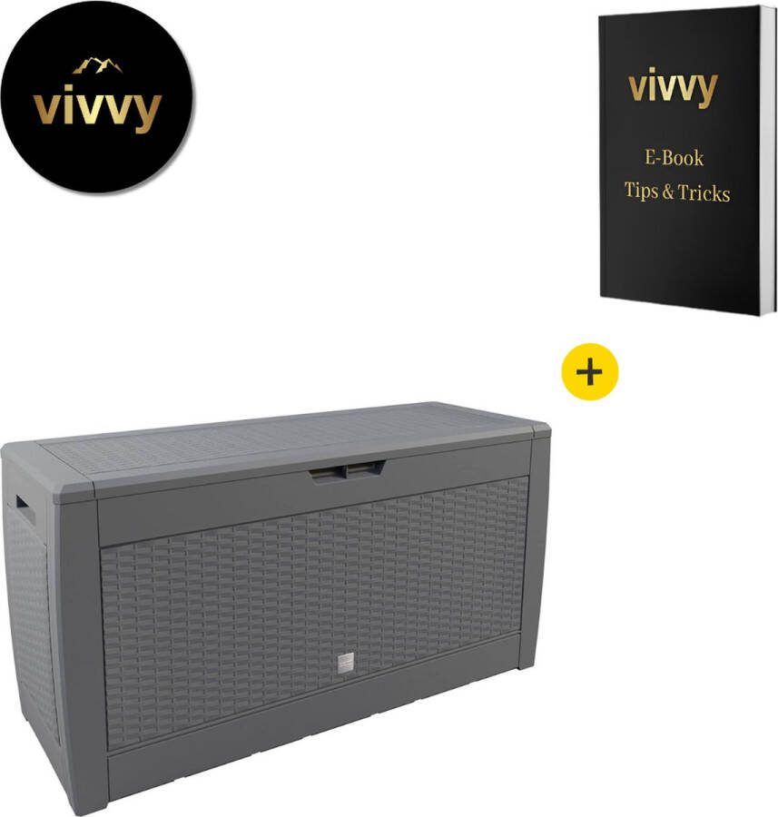 Casaria Kussenbox Waterdicht Kussenbox Voor Buiten VVan Duurzaam Verzamelde Materialen Kussenbox Voor Tuinmeubelen 100% Tevredenheidsgarantie 119*48*60 310 L Rolbaar
