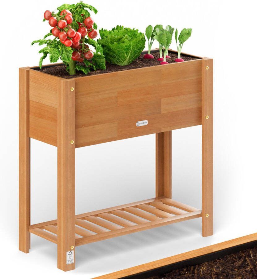 Casaria Moestuinbak 2 Etages 68x30x75cm FSC Acaciahout Bruin