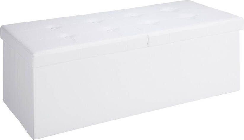 Casaria Zitbank met Opbergruimte 115x40x40cm 130L Kunstleer – Wit