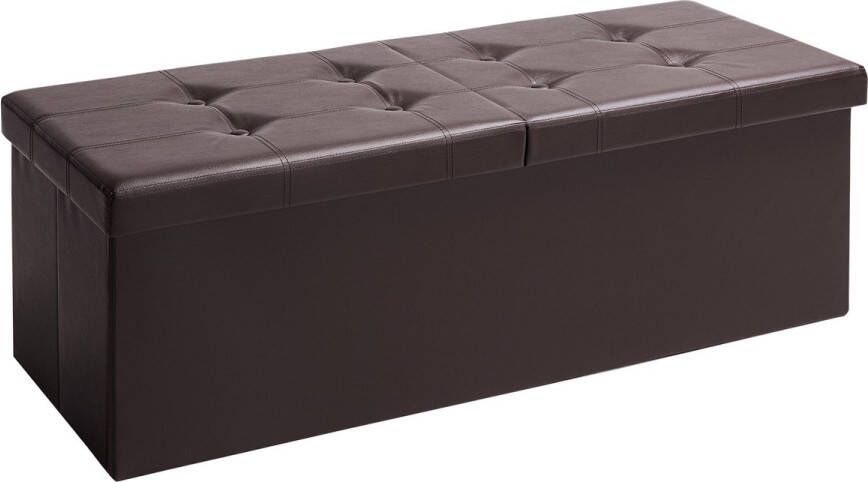 Merkloos Sans marque Deuba Opvouwbare zitkist met scharnierend deksel bruin 115x38x38cm