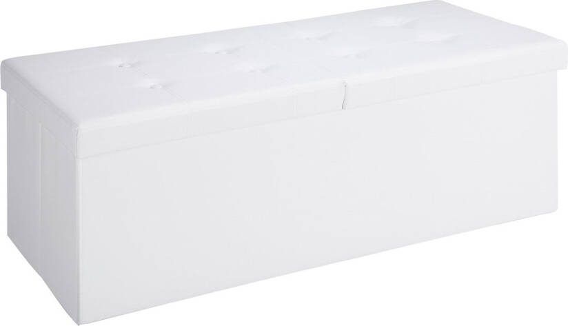 Merkloos Sans marque Casaria – Zitbank – Opbergkist Voetenbank Wit 80 x 40 x 40 cm