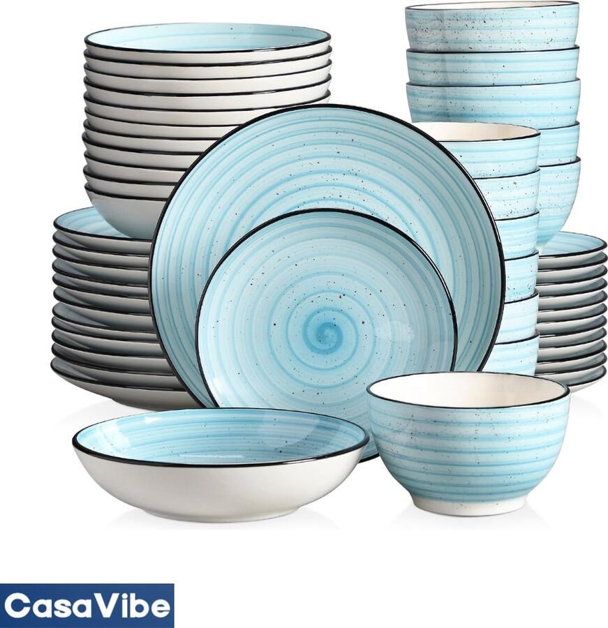 CasaVibe Luxe Bordenset Serviesset Kommen set Borden Dinerborden set van 48 12 persoons