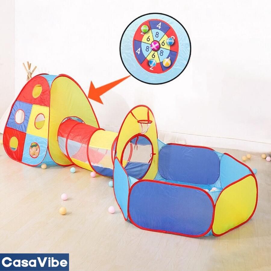 CasaVibe Speeltunnel Kruiptunnel tent kinderen speeltent Kindertent
