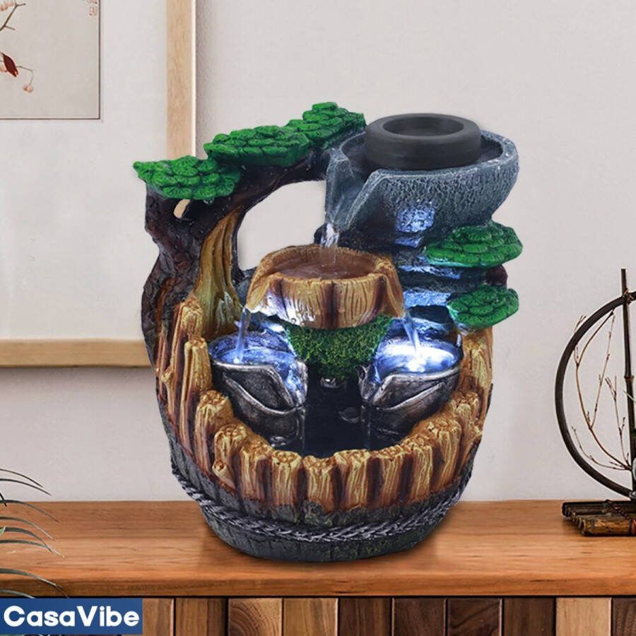 CasaVibe Fontein binnen Fontein indoor met LED Kamerfontein Waterfontein Waterornament