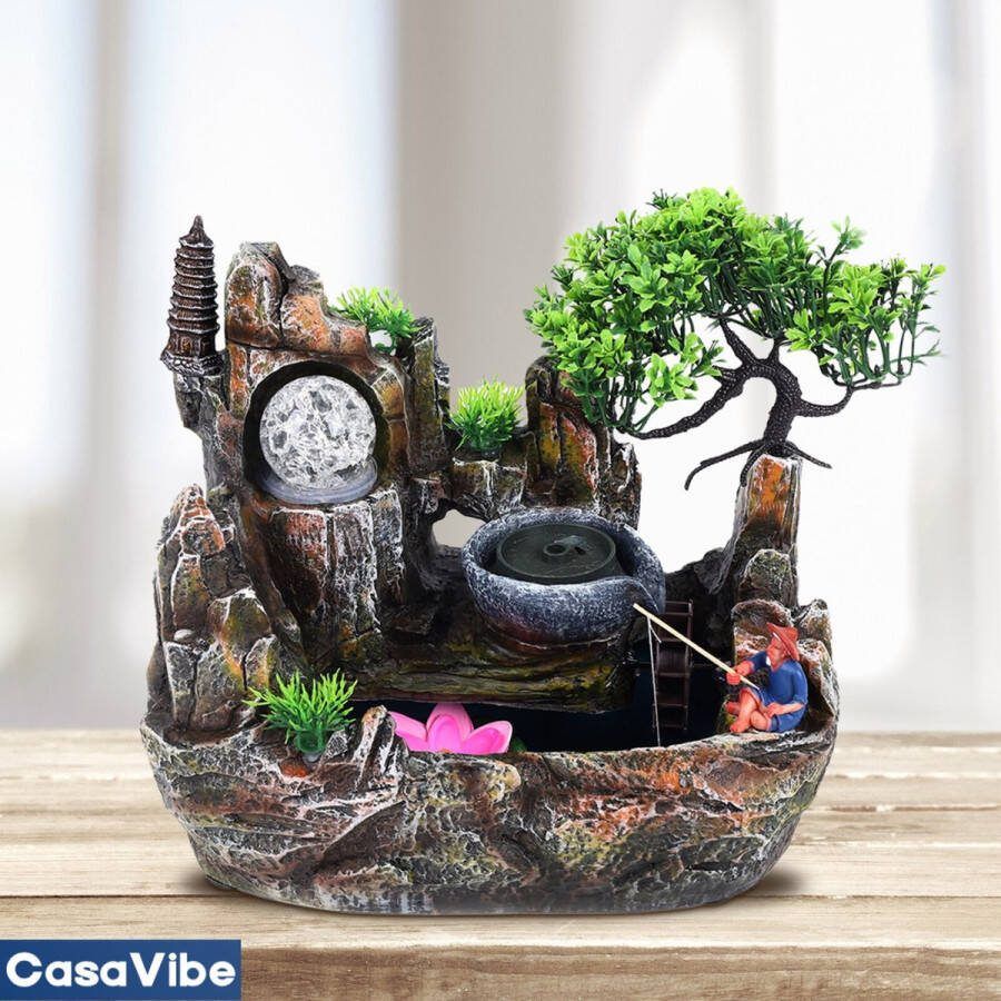 CasaVibe Fontein binnen Fontein indoor met LED Kamerfontein Waterfontein Waterornament