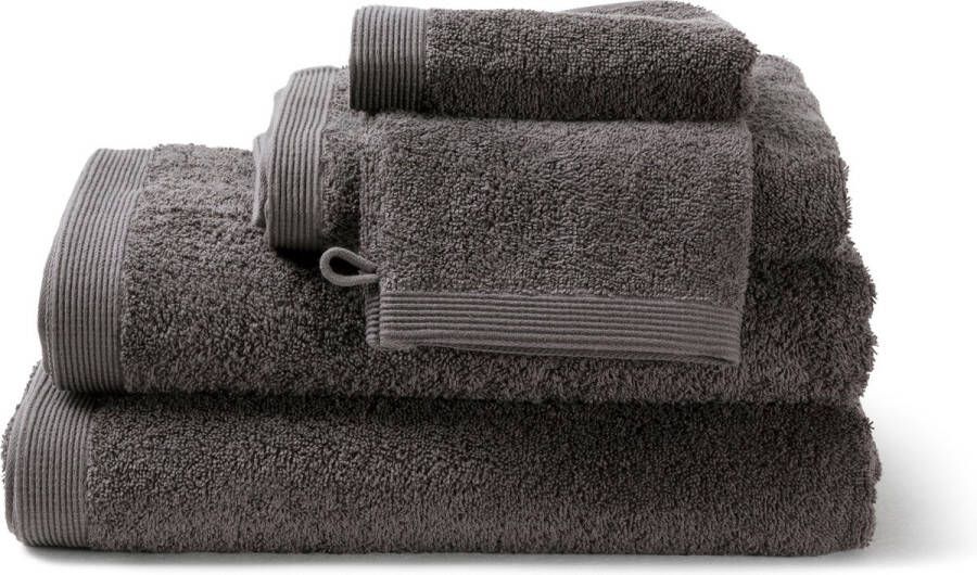 Casilin Handdoeken Set 2 douchelakens (70x140cm) + 1 handdoek (50 x 100cm) + 2 washandjes Grey Charcoal Donkergrijs