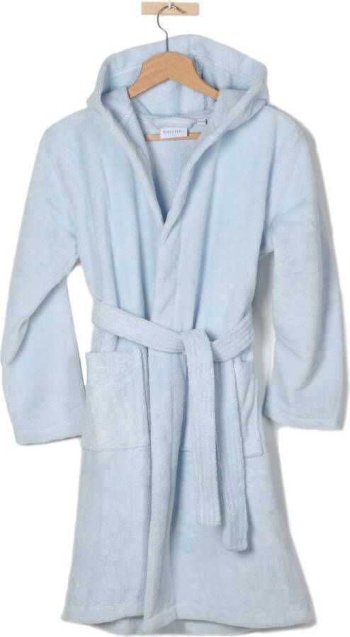 Casilin Teddy Kinder badjas met capuchon Warm en zacht Maat 134 140- Licht blauw