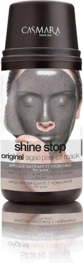 Casmara SHINE STOP ALGAE PEEL-OFF MASK | Voor de vette en of glanzende huid | Speciaal voor huiden die uitgedroogd | Gezichtsmasker | Unisex formule | BLACK MASK | 2 Mask + 1 Ampoule 4 ml Hydrating and mattifying black mask