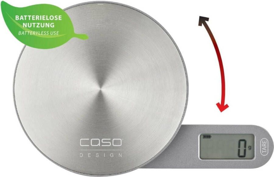 Caso Kitchen EcoMate Zilver Aanrecht Rond Elektronische keukenweegschaal