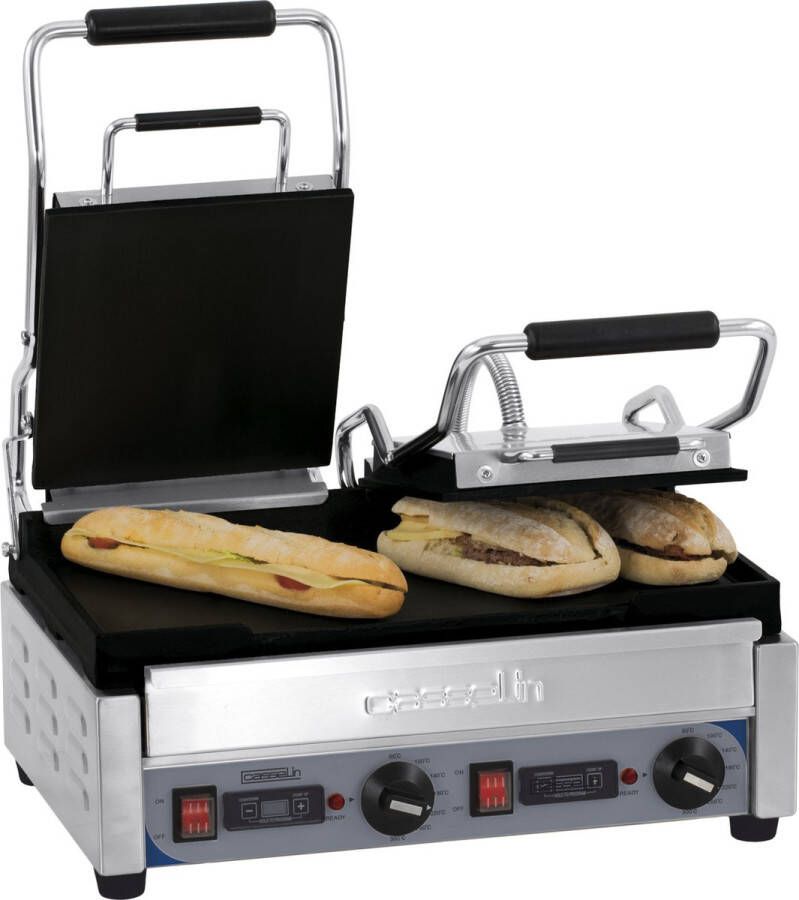 Casselin PANINI GRILL PREMIUM DUBBEL GLADDE MET TIMER