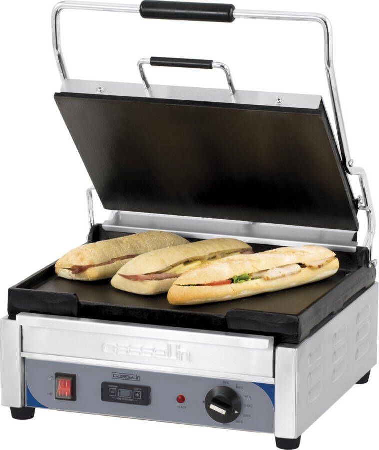 Casselin PANINI GRILL PREMIUM GROOT GLADDE MET TIMER