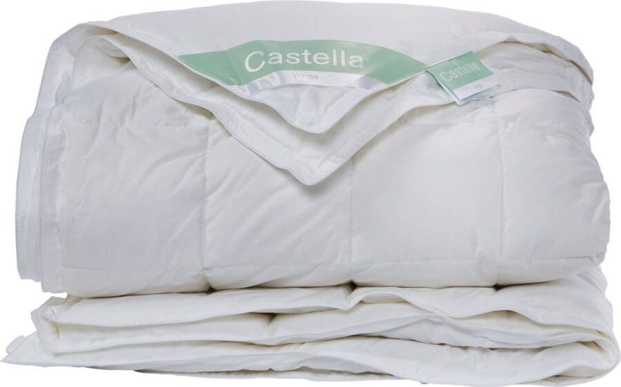 Castella Wega 4 Seizoenen Dekbed 140x220 cm 90% Ganzendons Eenpersoons Dekbed Extra Lang Zomerdekbed & Winterdekbed Anti-Huisstofmijt Ventilerend & Absorberend