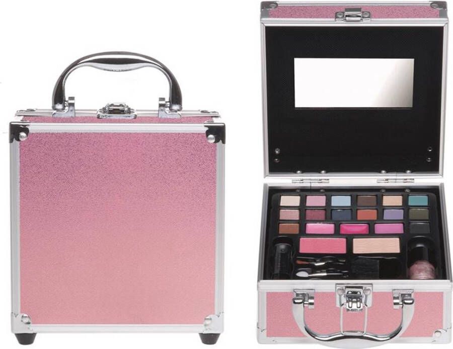 Casuelle alu mini cosmetica koffer finish in roze