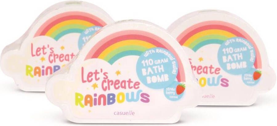 Casuelle Badbruisbal Wolk met rainbow kleuren swirl 110 gram