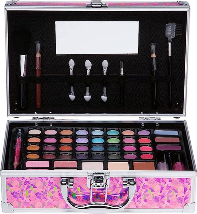 Casuelle Cosmetica koffer met 3D triangel Make-up Koffer