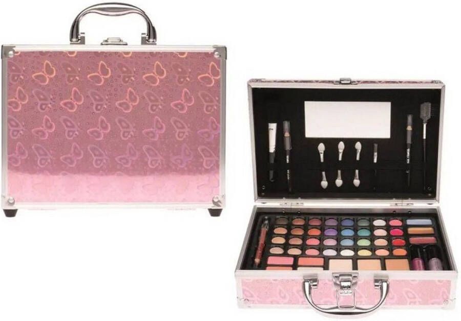 Casuelle Make Up Koffer Roze Met Vlinder FInish