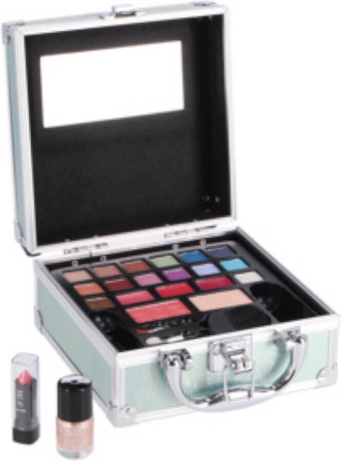 Casuelle Mini Cosmetica Koffer Holografisch Zilvergroen