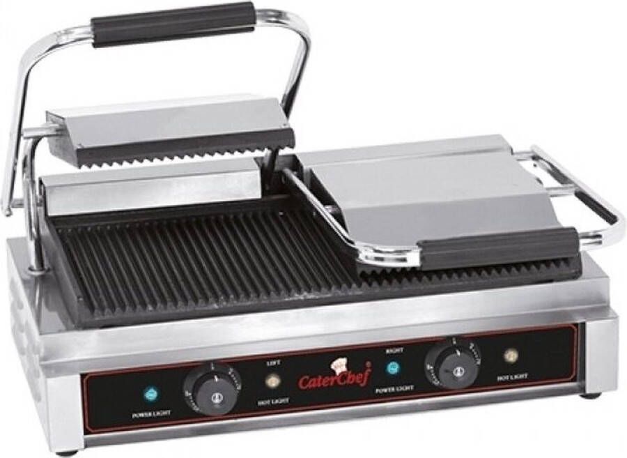 CaterChef Contactgrill Duetto-Compact (Gegroefd Gegroefd) 688415 Horeca