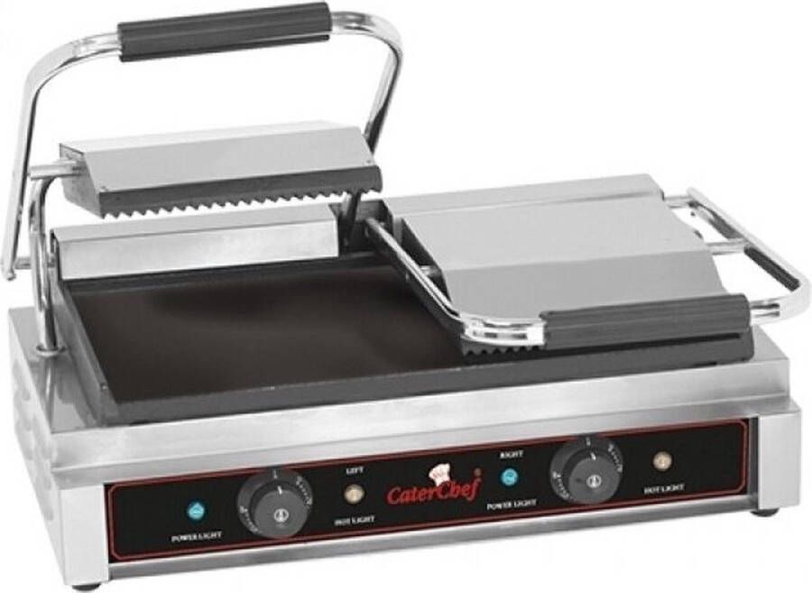 CaterChef Contactgrill Duetto-Compact (Glad Gegroefd) 688420 Horeca