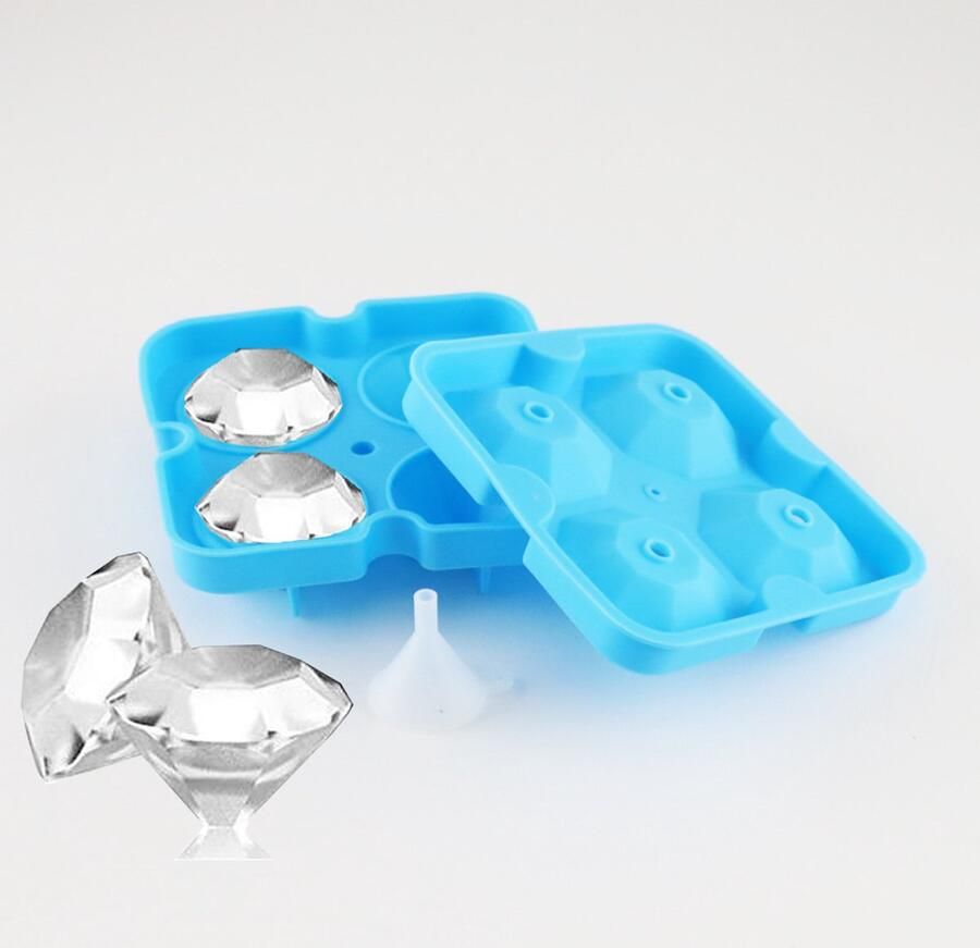 Cave & Garden ijsblokjes vorm diamant blauw 2 stuks ijsblokjes vormpjes ijsvormpjes ijsblokjesvorm met deksel ijsblokjes machine ijsblokjes maker