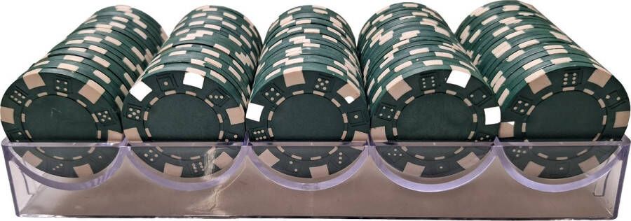 Cave & Garden Poker bakje Groen Pokerset Poker fiches Poker chips Poker set Casino chips