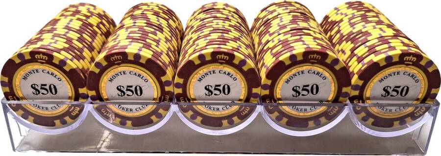 Cave & Garden Poker bakje met waarde 50 Pokerset Poker fiches Poker chips Poker set Casino chips Poker fiches met waarde