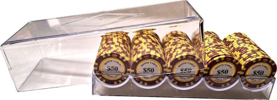 Cave & Garden Poker bakje met waarde 50 Pokerset Poker fiches Poker chips Poker set Casino chips Poker fiches met waarde