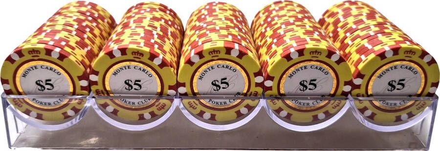 Cave & Garden Poker bakje Waarde 5 Pokerset Poker fiches Poker chips Poker set Casino chips Fiches met waarde