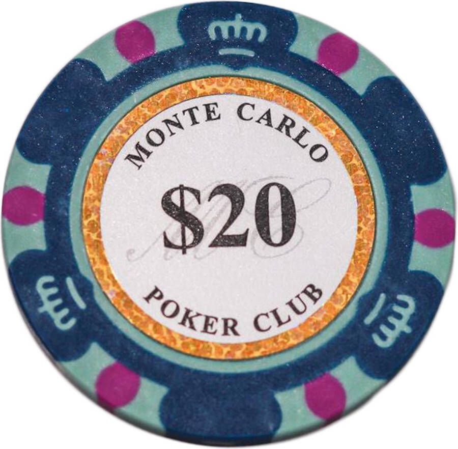 Cave & Garden Poker chips Poker Pokerset Poker chip met waarde 20 Monte Carlo poker chip Fiches Poker fiches Poker chip Klei fiches