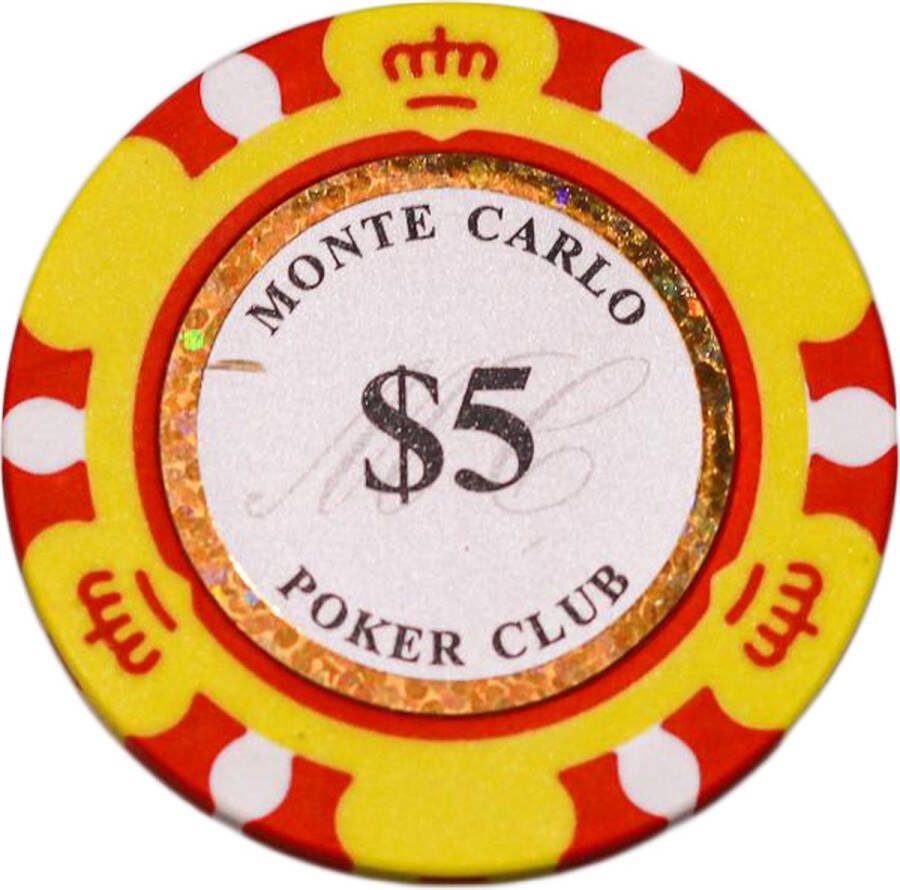 Cave & Garden Poker chips Poker Pokerset Poker fiches Poker chip met waarde 5 Monte Carlo poker chip Fiches Casino chips Poker chip Klei fiches