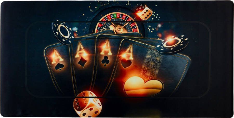 Cave & Garden Pokermat Poker Aces Pokertafel Pokerkleed Game mat Poker mat Poker kleed Speelmat 160 x 80cm Antislip Uniek Spelletjes mat Poker accessoires Poker Speelmat Puzzelmat