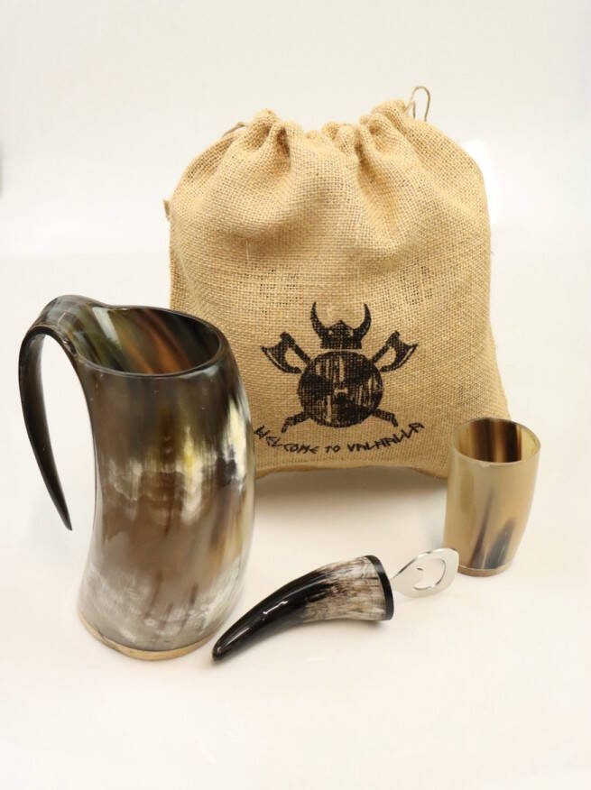 Cave & Garden Viking beker set Viking hoorn Viking opener Viking kostuum Opener Shot beker Vikings Viking accessoires Bier opener