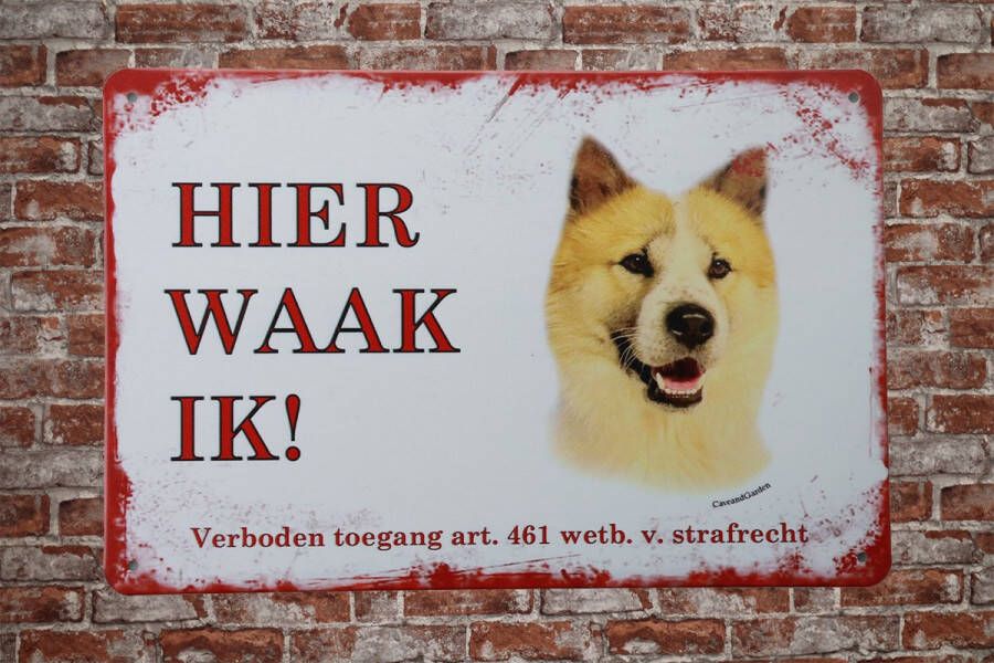 Cave & Garden Wandbord – Thai Bangkaew Hier Waak Ik Metalen wandbord Wandborden Metalen bord Mancave decoratie Tekst bord Retro Metal sign Bar decoratie Metalen borden Honden UV bestendig 20 x 30cm –