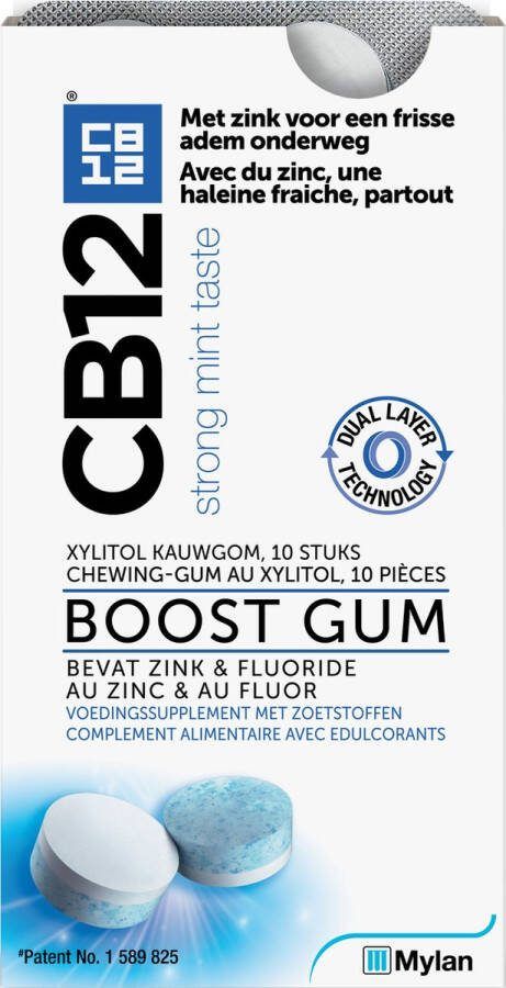 CB12 Boost Kauwgom 10 stuks Kauwgom met zink voor een frisse adem