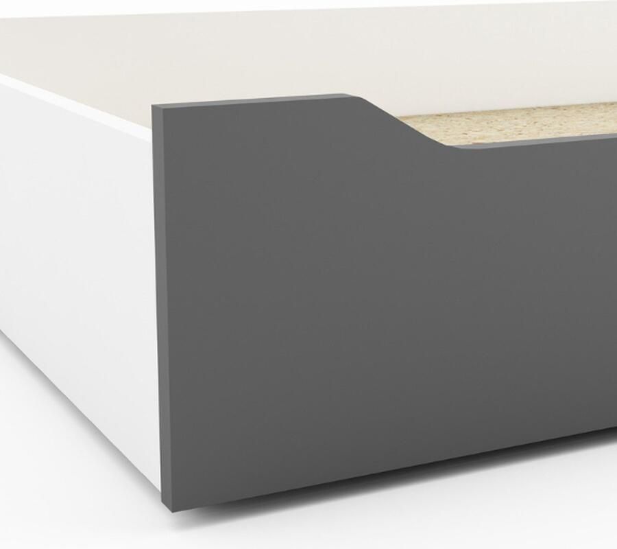CBA Bedlade Gerry 90 x 190-lichtgrijs mat wit
