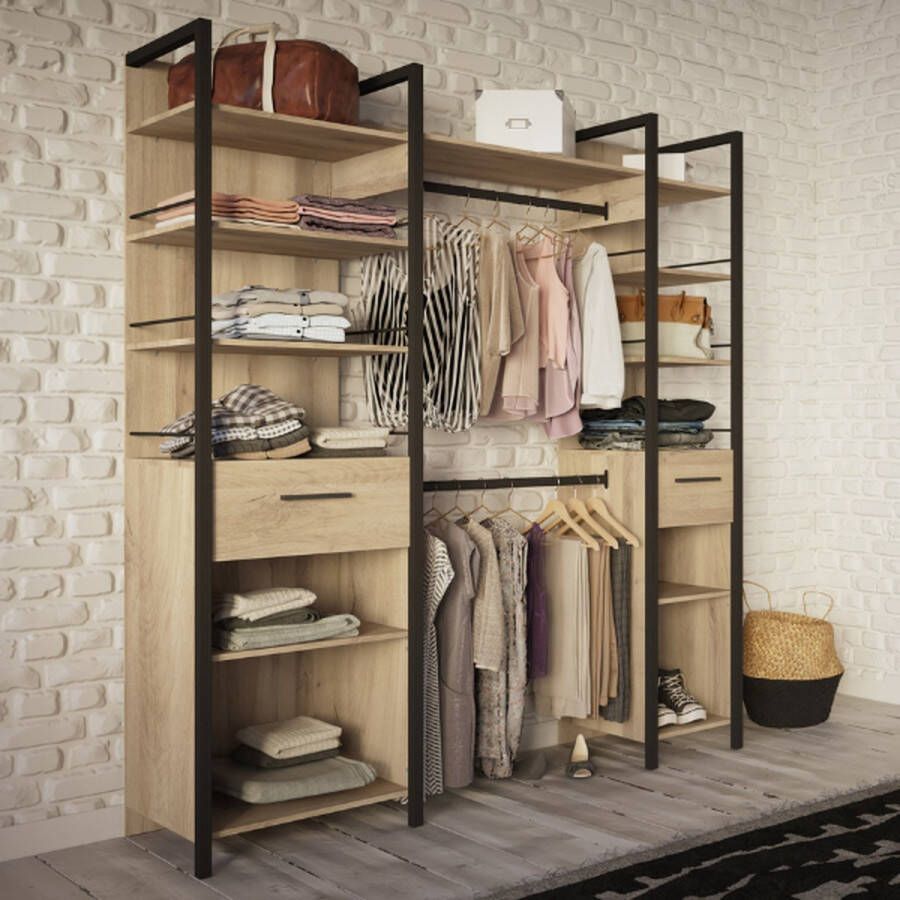 Demeyere GROUP Kledingkast met gordijn Riga Made in France ruimtebesparend ontwerp