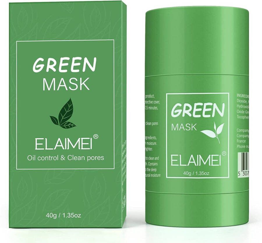 CCKULOOB Green Tea Mask Stick for Blackhead Remover groene thee-reinigingsmasker zuiverende klei groene theemasker gezichtsmasker vochtinbrengende oliecontrole solide masker voor alle huidtypes