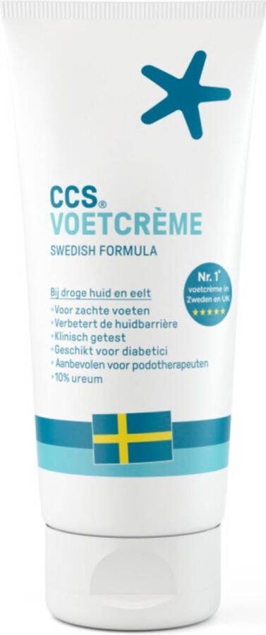 CCS Voetcrème 175 ml Voetencreme voor droge tot zeer droge voeten Eeltcreme als Voetverzorging en als alternatief voor Eelt Verwijderaar Voetencreme met Ureum en verfrissende eucalyptusolie tegen droogheid en stinkvoeten Klinisch Bewezen
