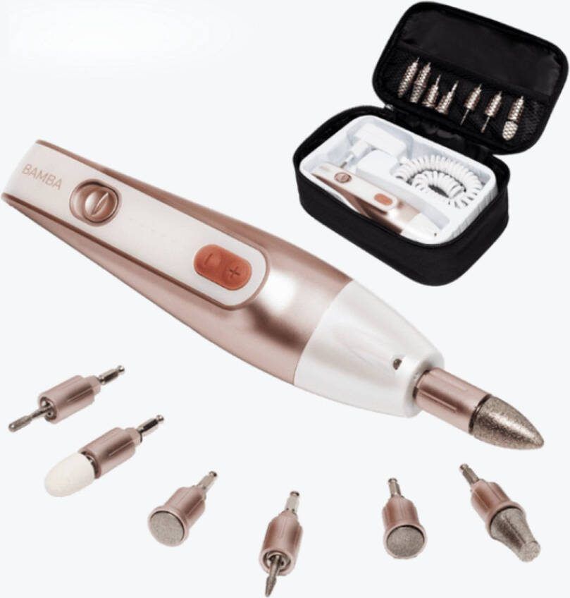 Cecotec Elektrische Nagelvijl + reistas 7in1 Nagelfrees met licht Professioneel apparaat Manicure- en pedicure set 7 bitjes Elektrische nagelvijl Handen en voeten