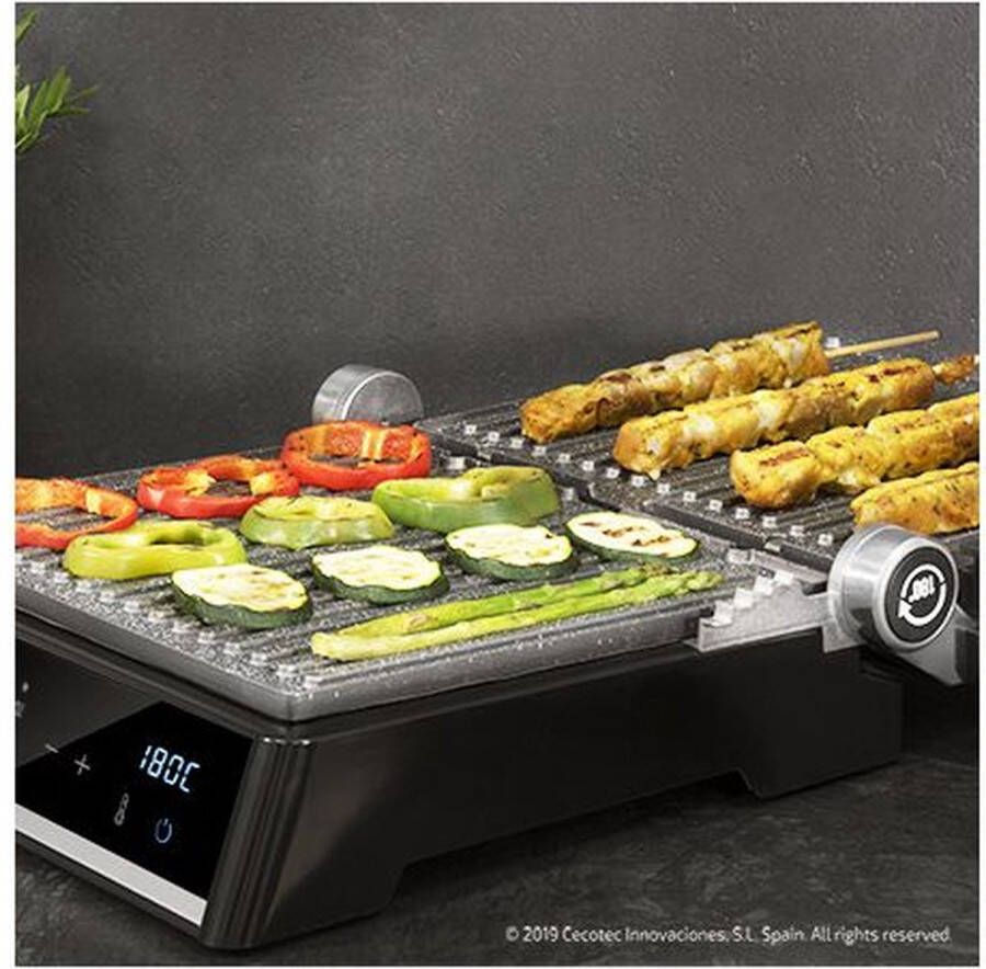 Cecotec Grill Apparaat Grillplaat Contactgrillstand Rock'nGrill Smart 2000W Zwart Roestvrij staal